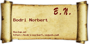 Bodri Norbert névjegykártya